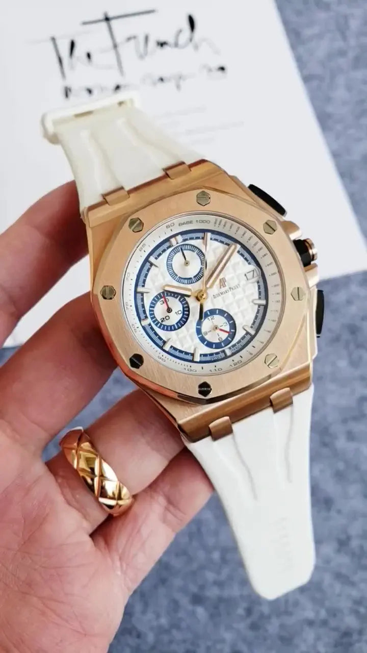 Audemars Piguet Rose Gold White Rubber