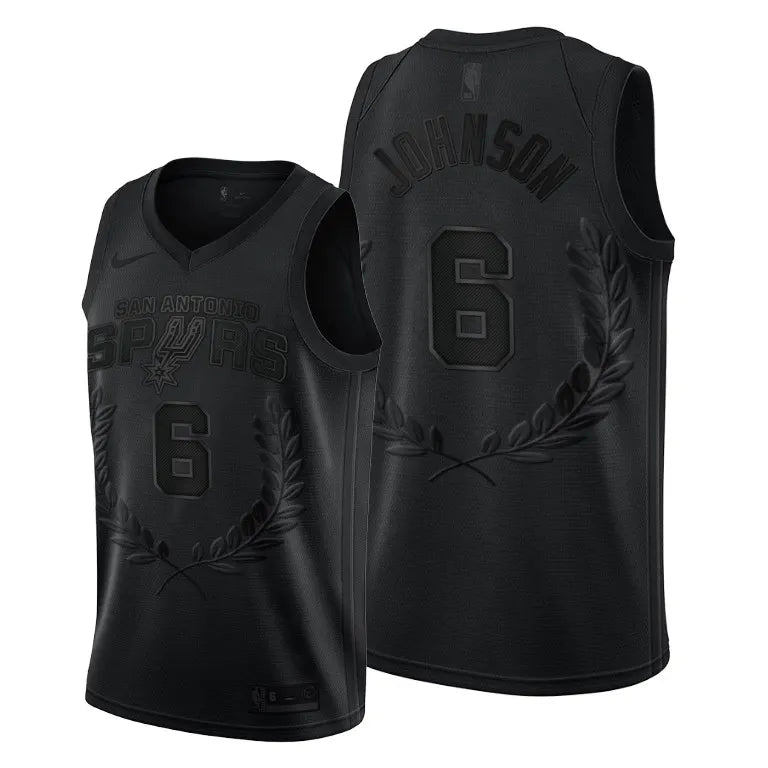 nike city Johnson Spurs Black Jersey