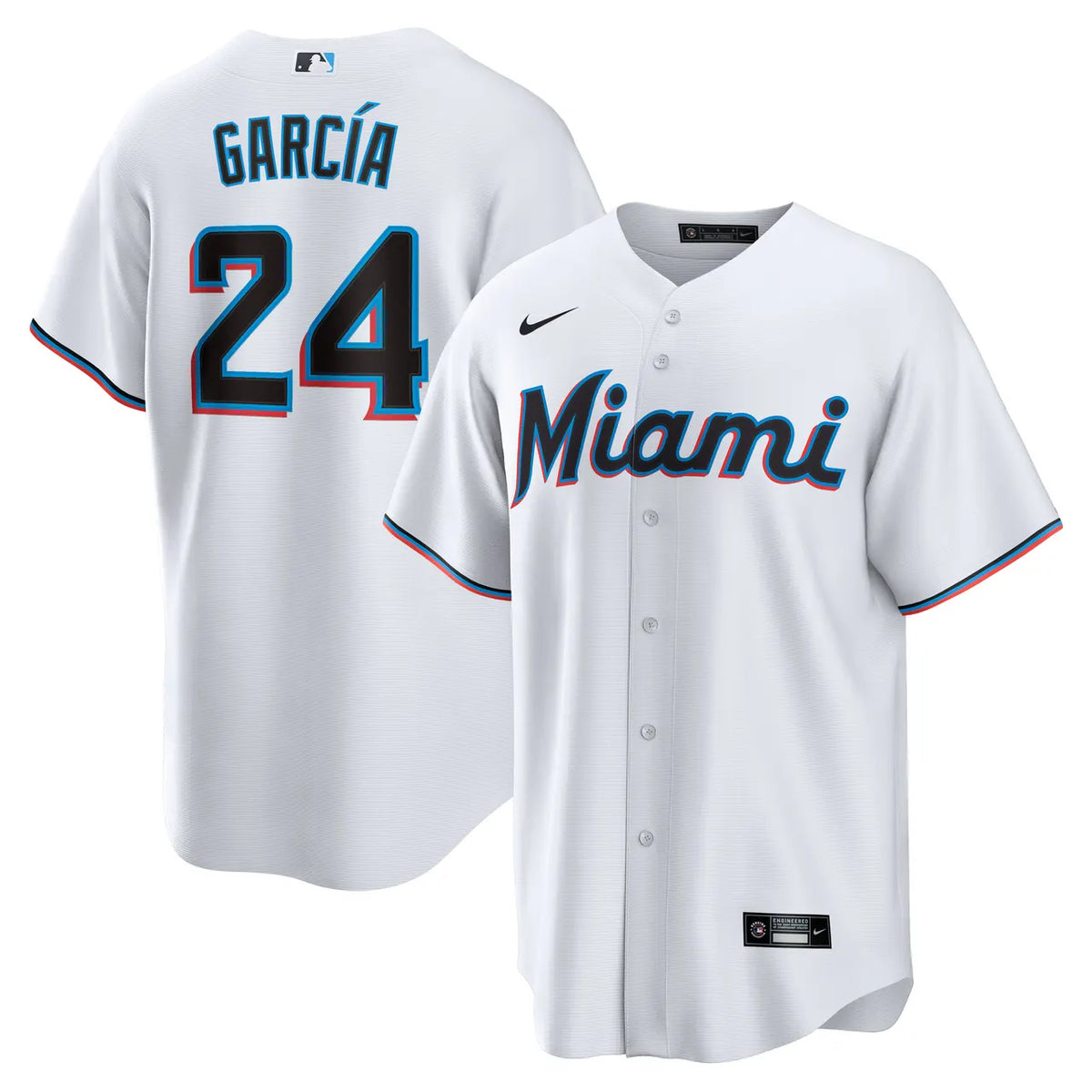 Nike Marlins Garcia White Jersey