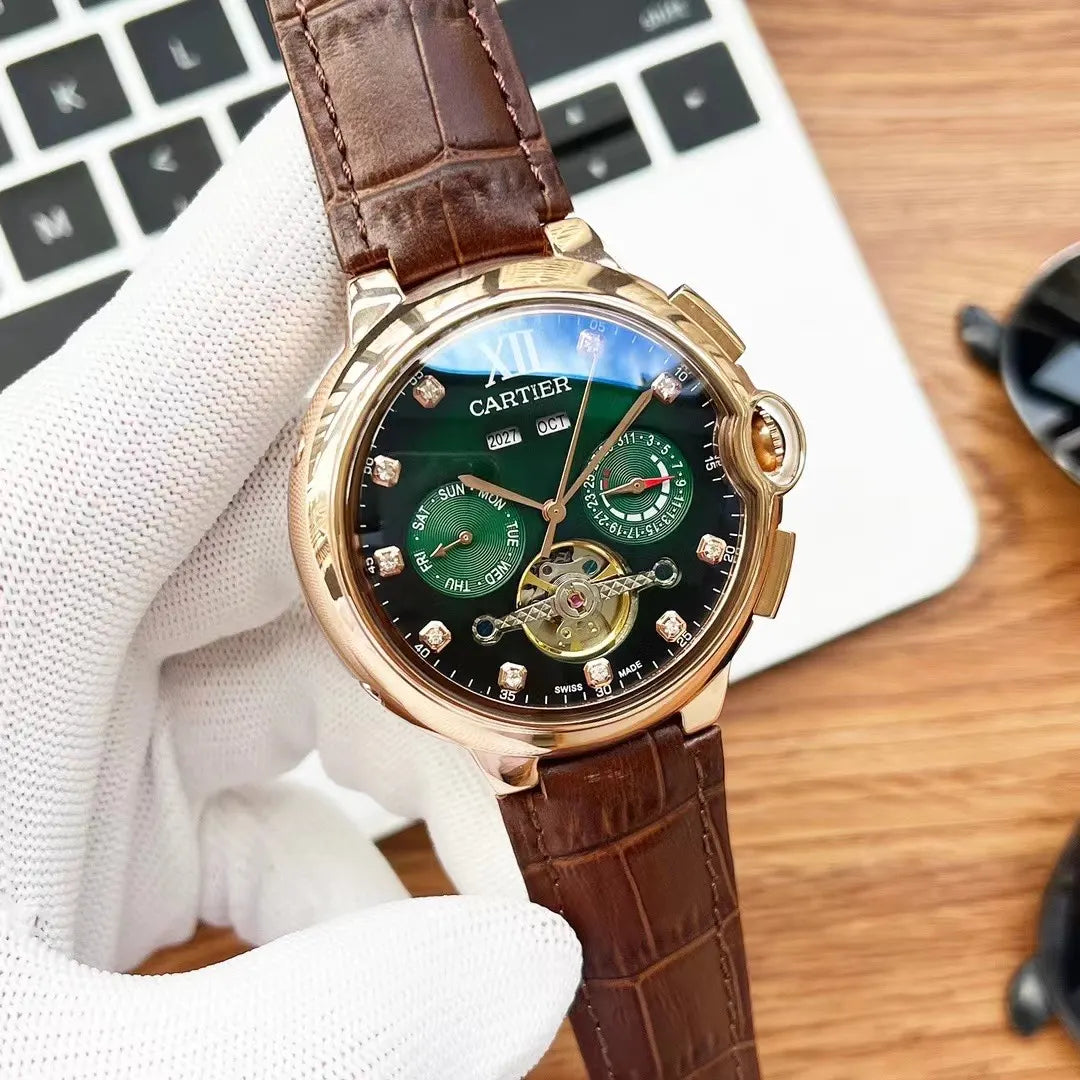 Cartier Green Dial Rose Gold - Hình 4