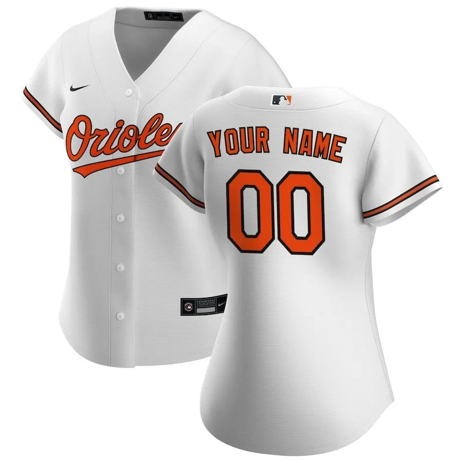 Orioles White Home Custom Jersey