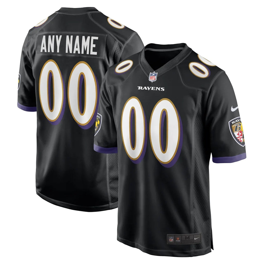 Custom Ravens Black Jersey