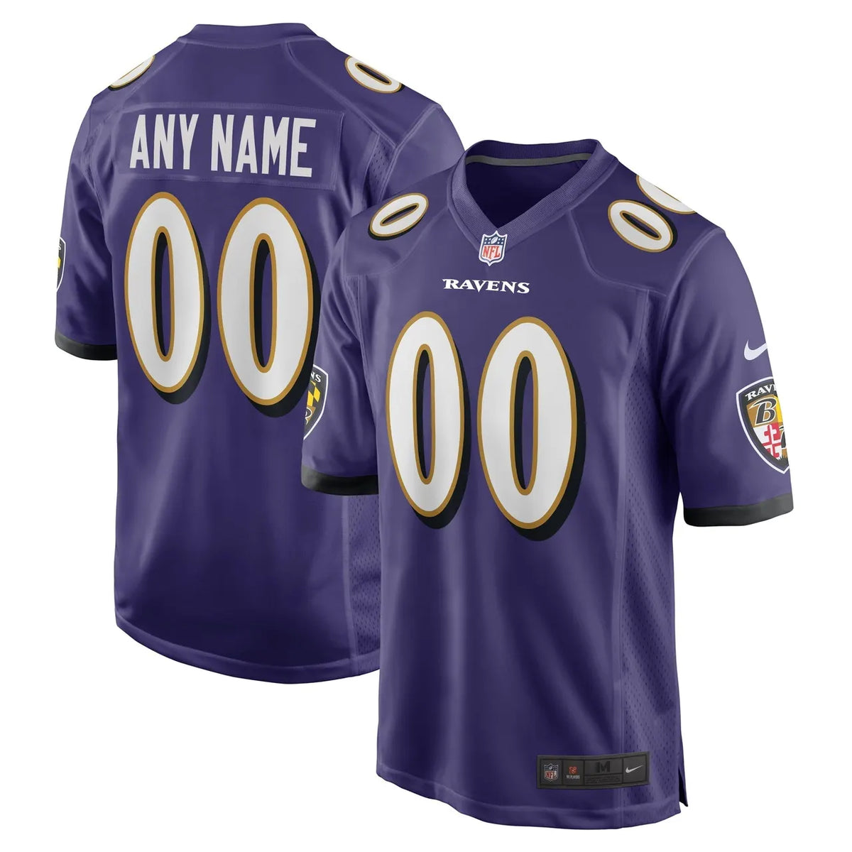 nike name Ravens Purple Custom Jersey
