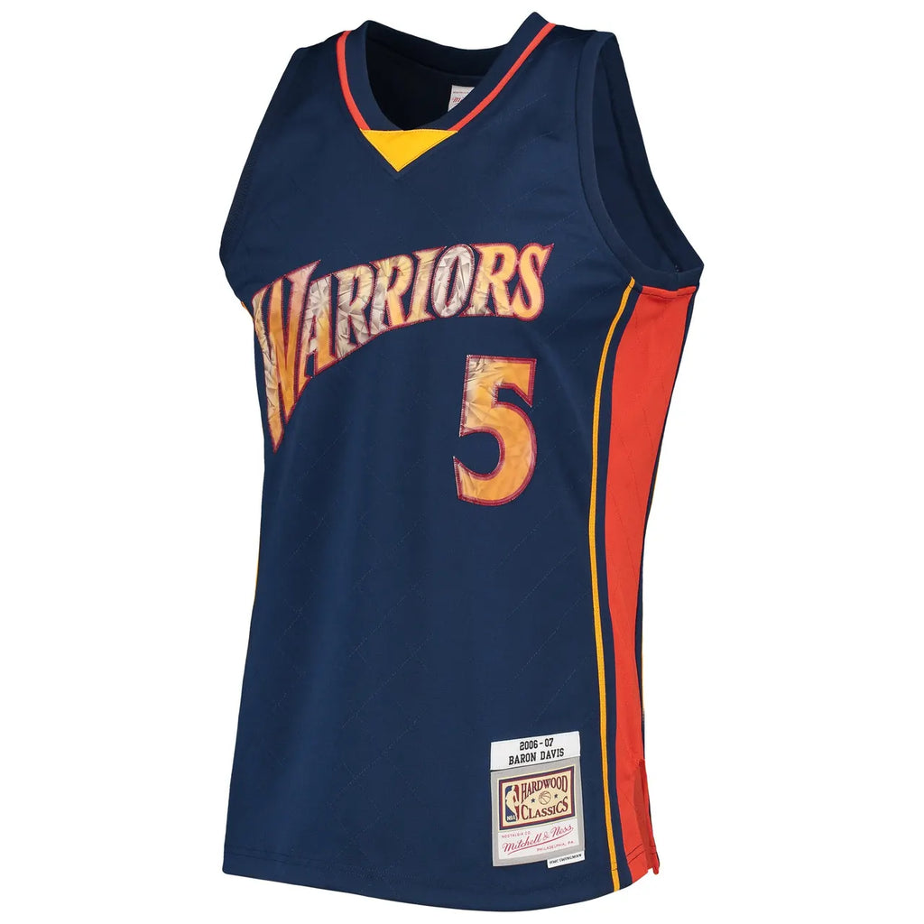Mitchell & Ness Davis Warriors Navy Jersey - Hình 3