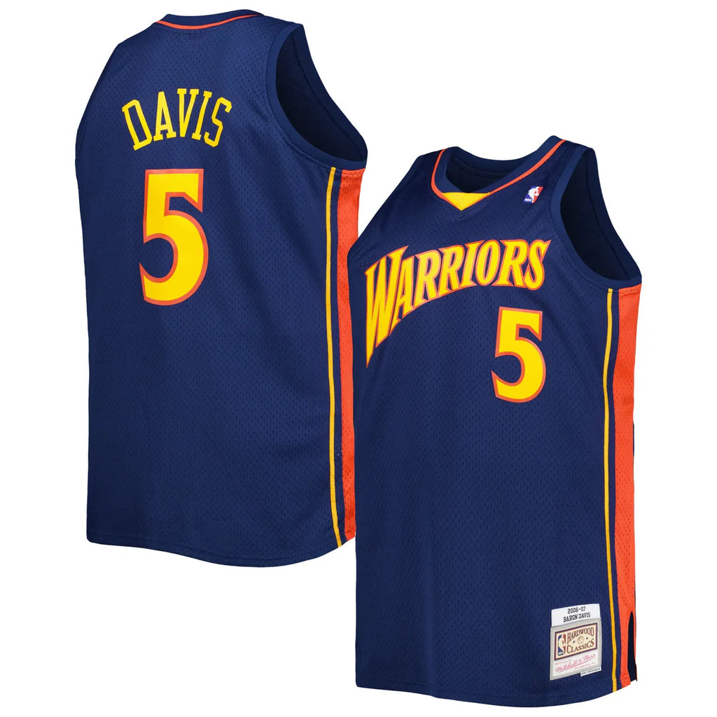 hardwood Mitchell & Ness Davis Warriors Jersey - Hình 2