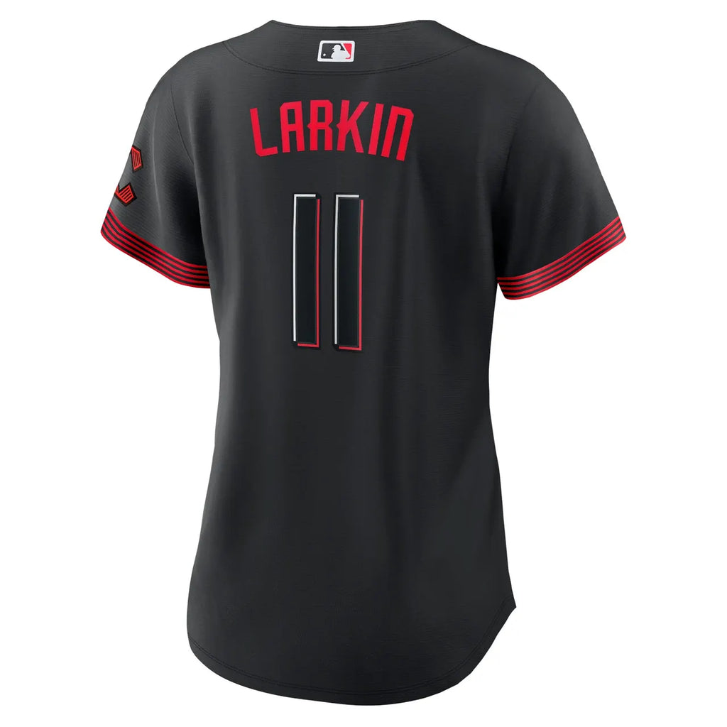 alternate Nike Larkin Reds Black Jersey - Hình 4