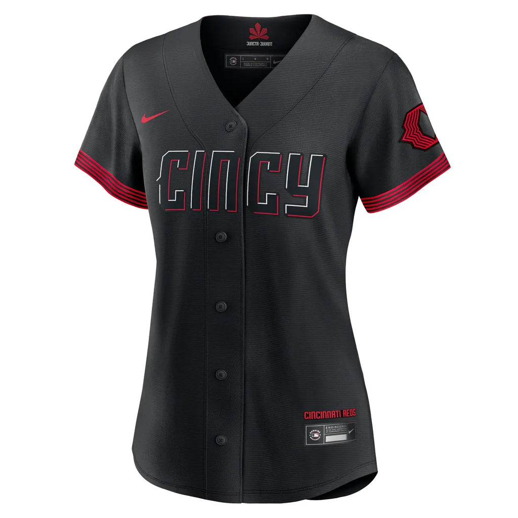 alternate Nike Larkin Reds Black Jersey - Hình 3
