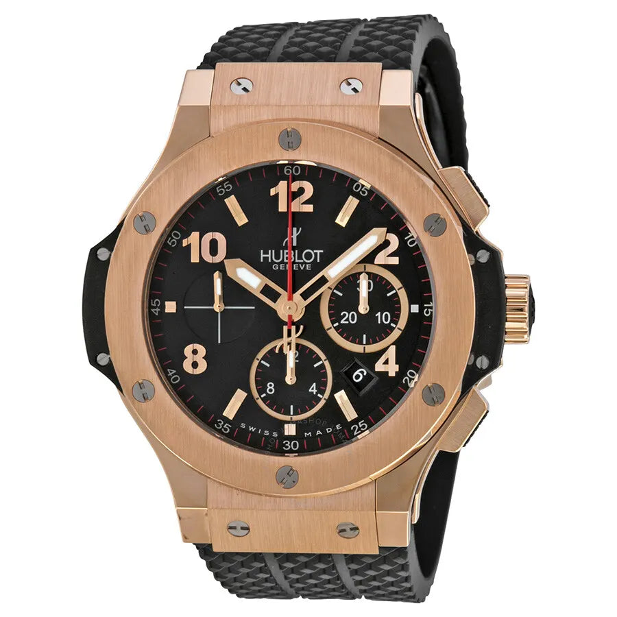 rubber Hublot Rose Gold Black Dial