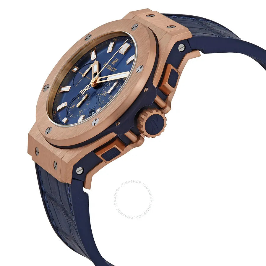 Hublot Rose Gold Blue Alligator - Hình 2