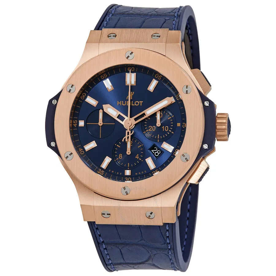 Hublot Rose Gold Blue Alligator