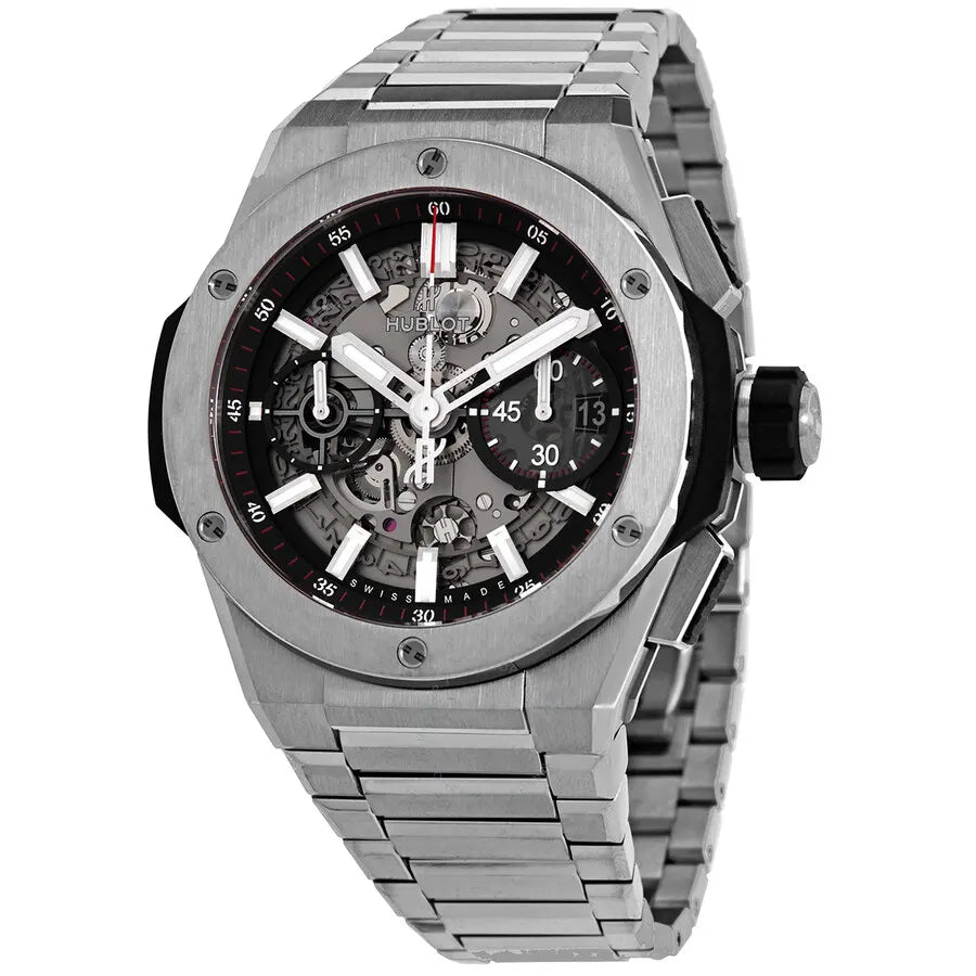 big Hublot Titanium Skeleton Watch
