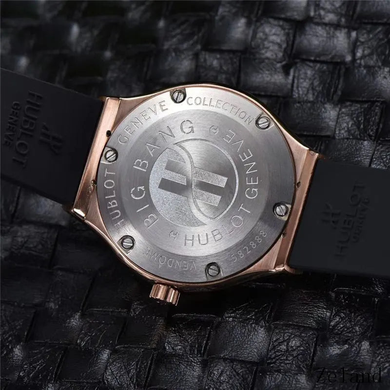 Hublot Rose Gold Diamond Watch black - Hình 3