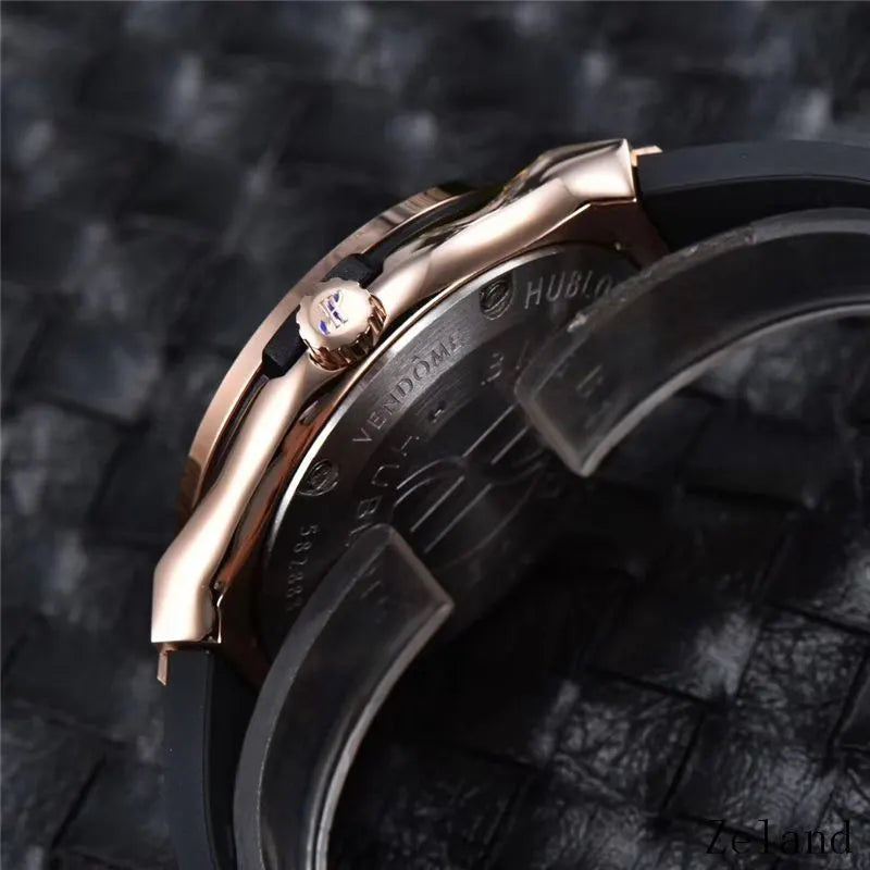 Hublot Rose Gold Diamond Watch black - Hình 2