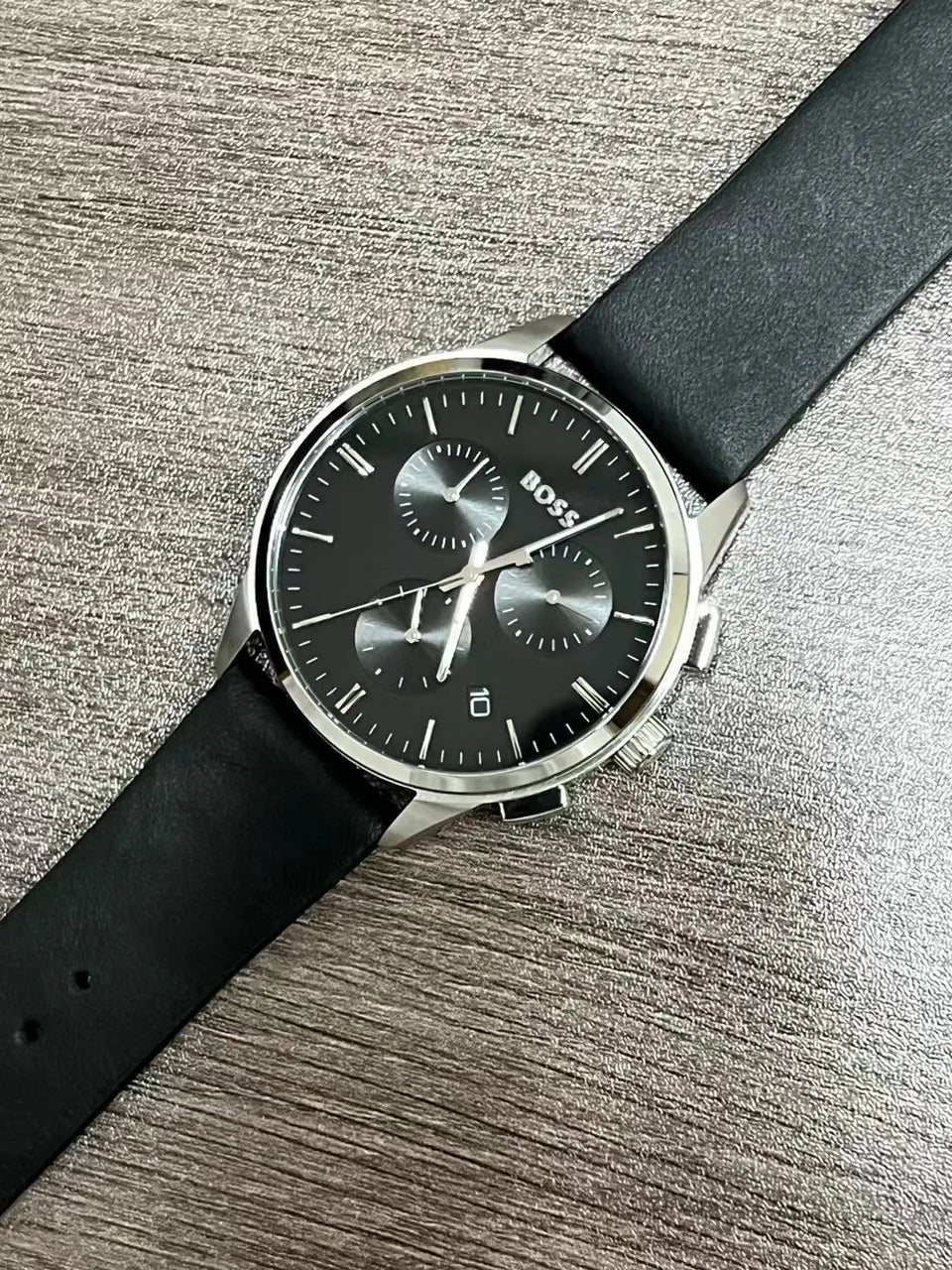 BOSS Silver Black Chronograph Watch - Hình 4