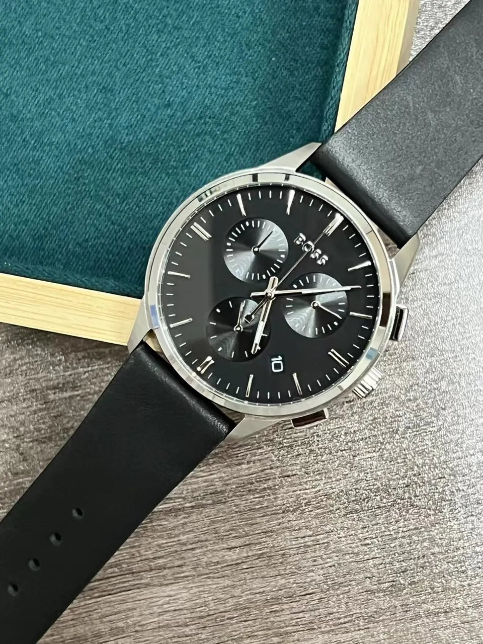 BOSS Silver Black Chronograph Watch - Hình 6