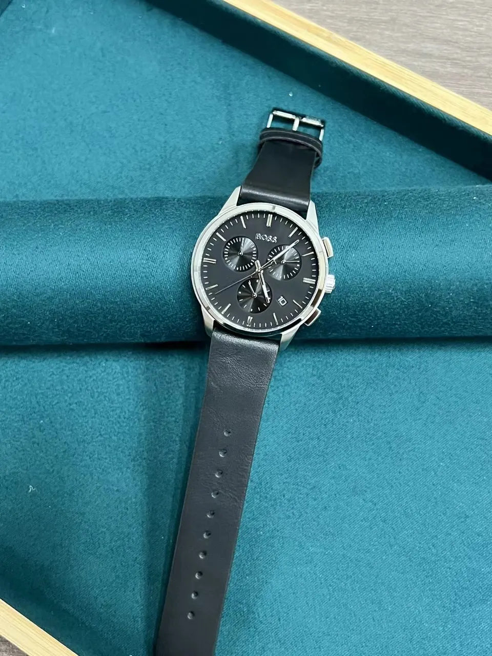 BOSS Silver Black Chronograph Watch - Hình 8