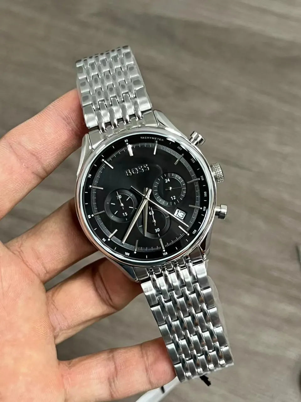 stainless BOSS Silver Chronograph Watch - Hình 2