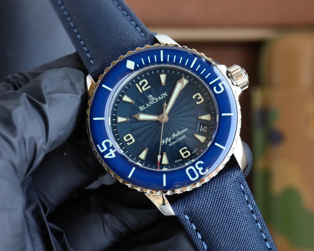 Blancpain Blue Canvas Strap - Hình 2