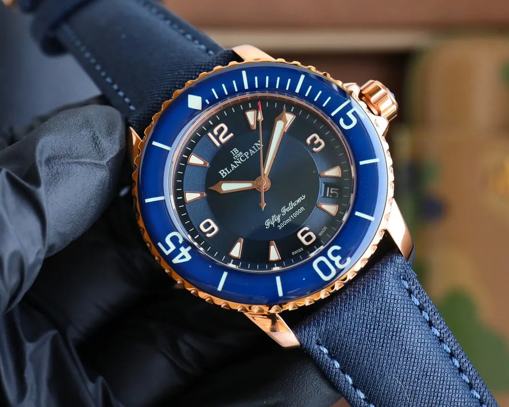 Blancpain Blue Rose Gold Watch