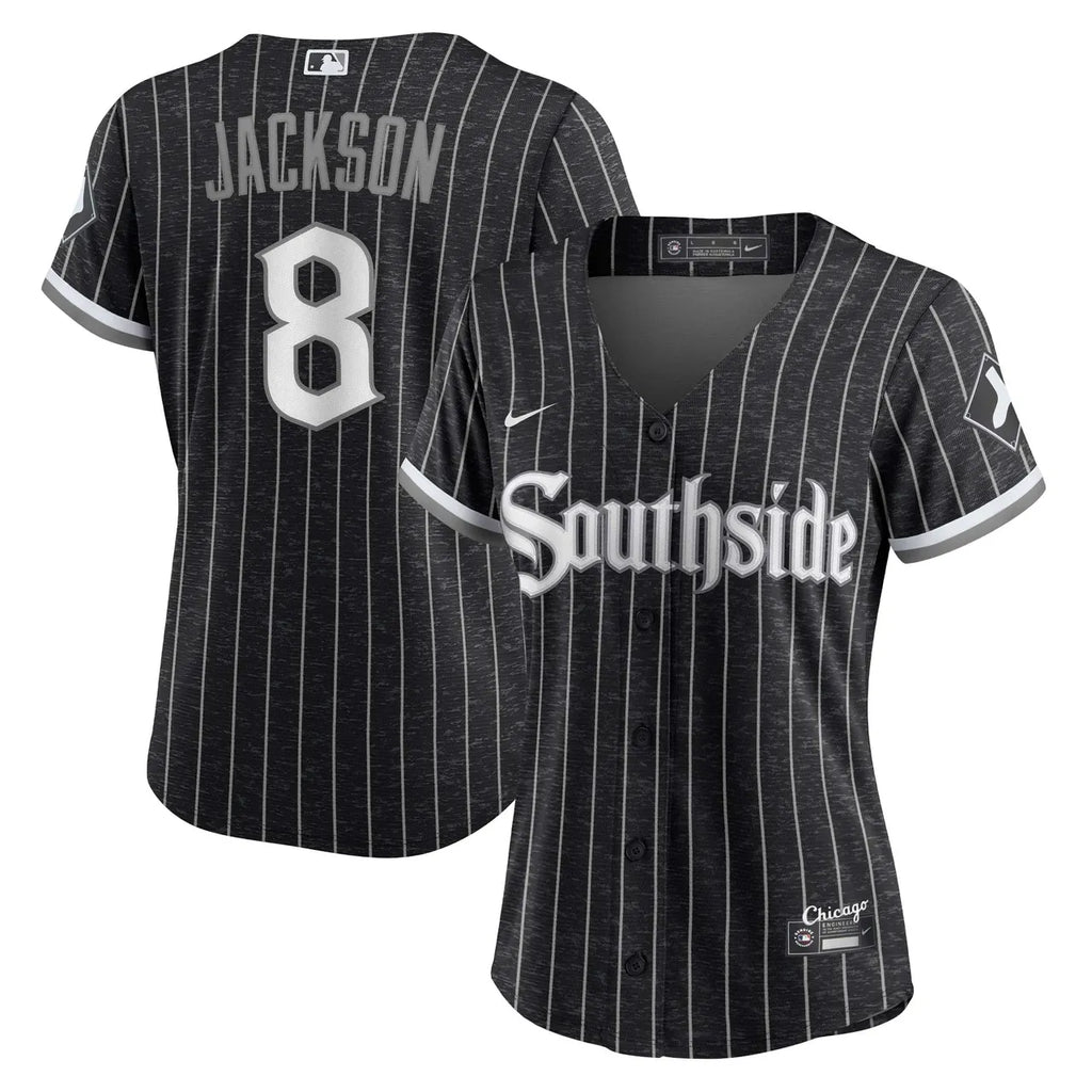 nike White Sox Black Pinstripe Jersey