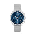 silver BOSS Blue Dial Chronograph