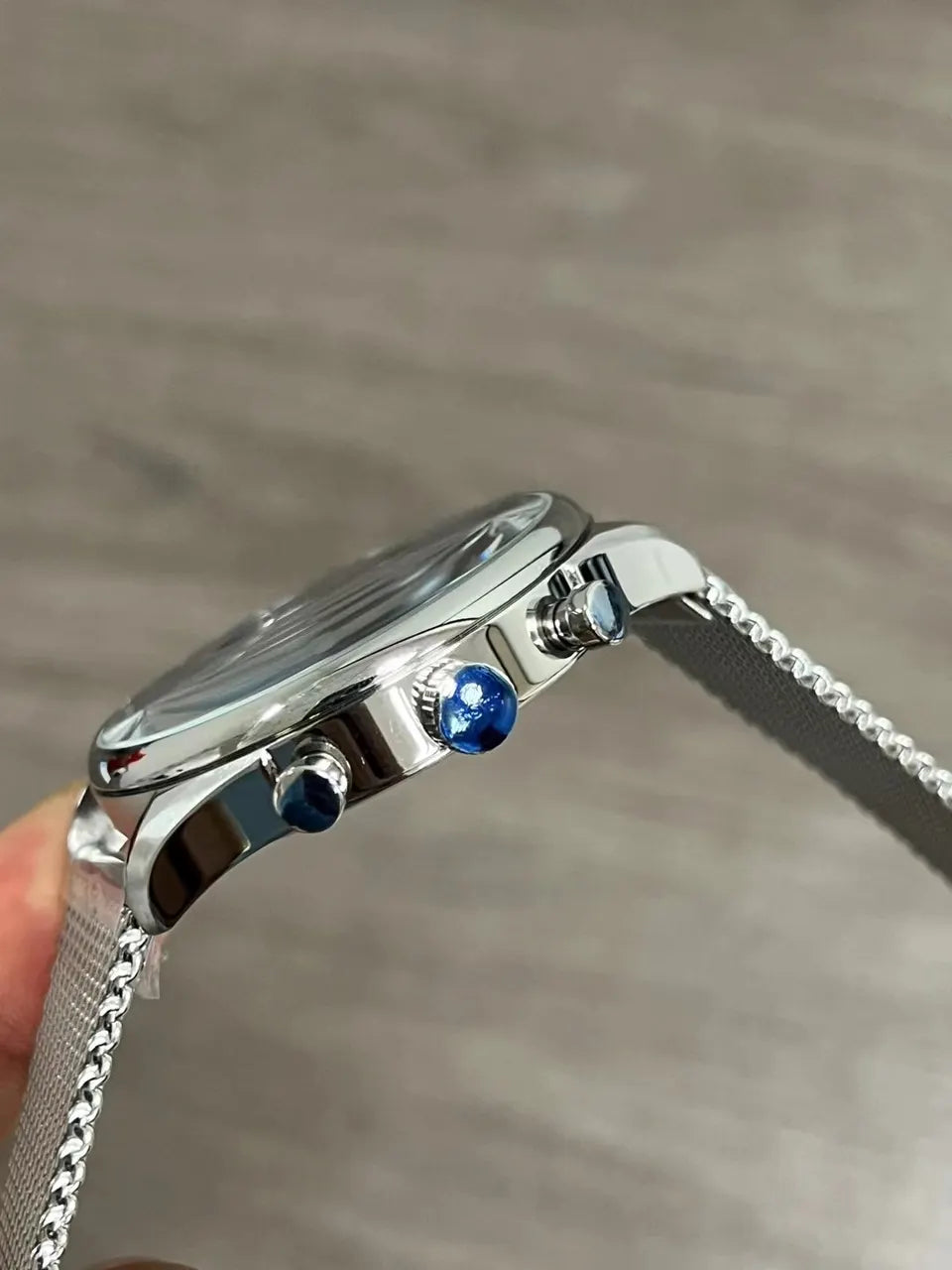 silver BOSS Blue Dial Chronograph - Hình 4
