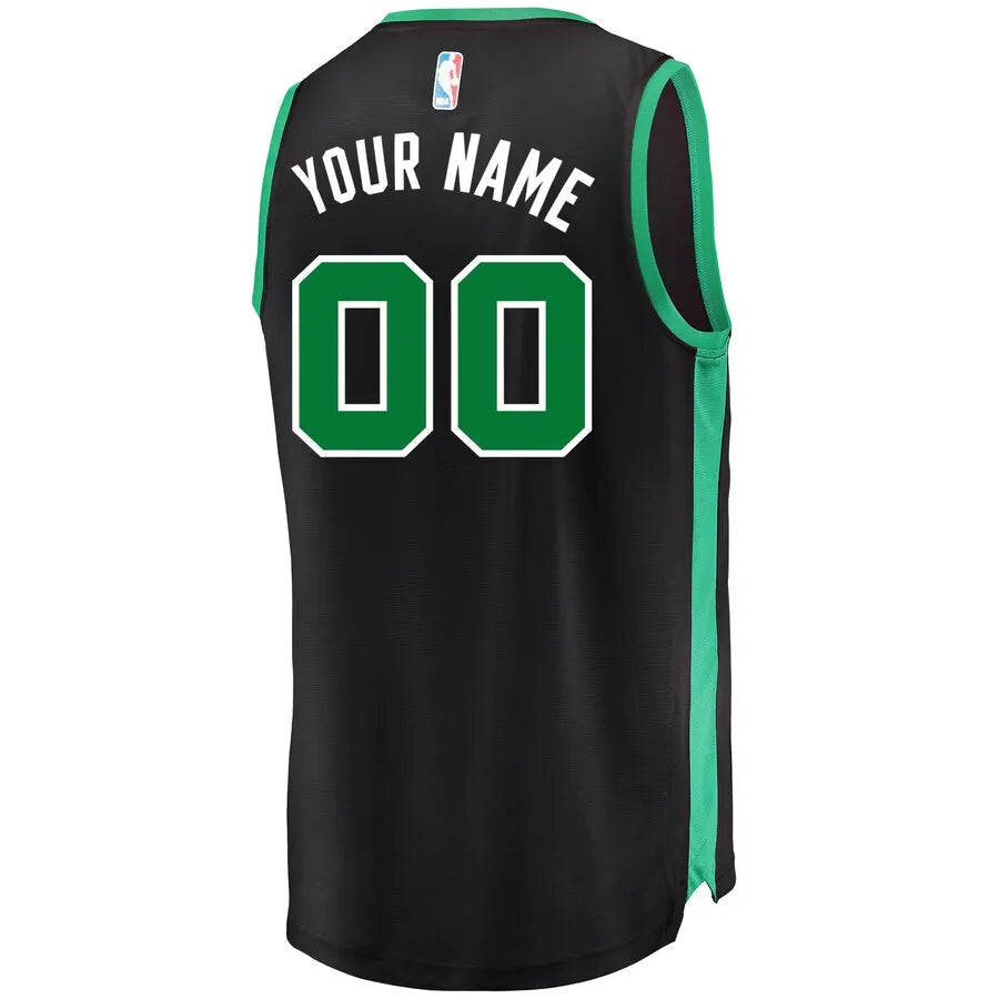 Celtics Black Custom Jersey fanatics - Hình 3