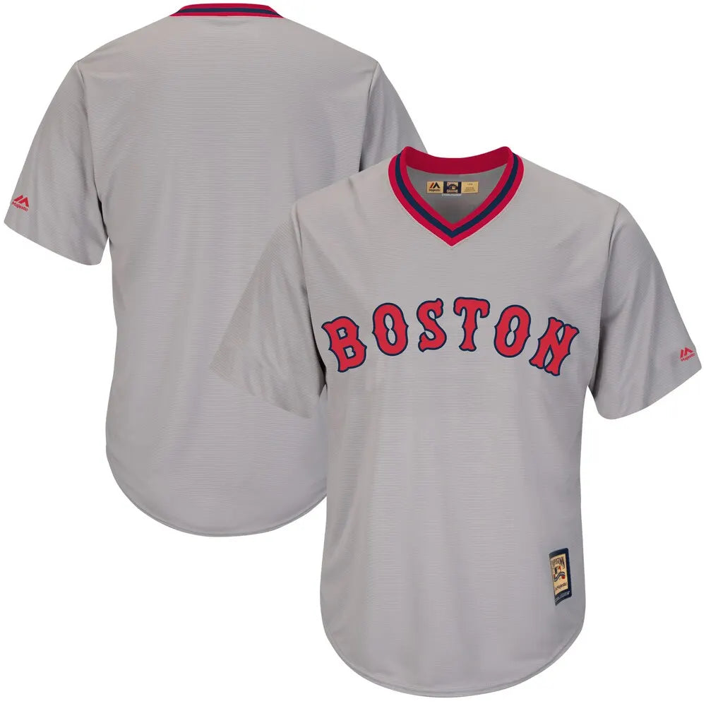 Majestic Boston Gray Road Jersey