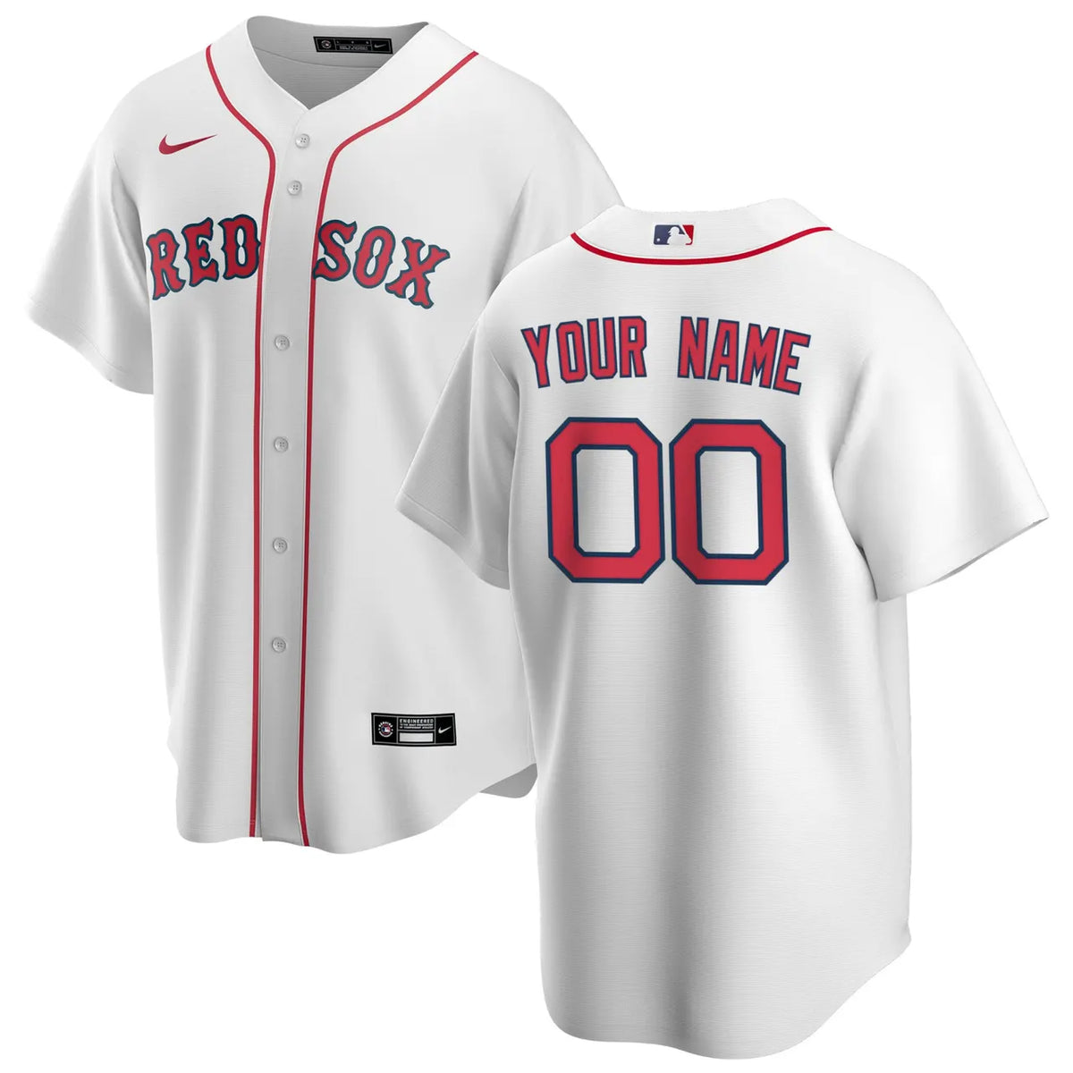 nike personalize Red Sox White Custom Jersey