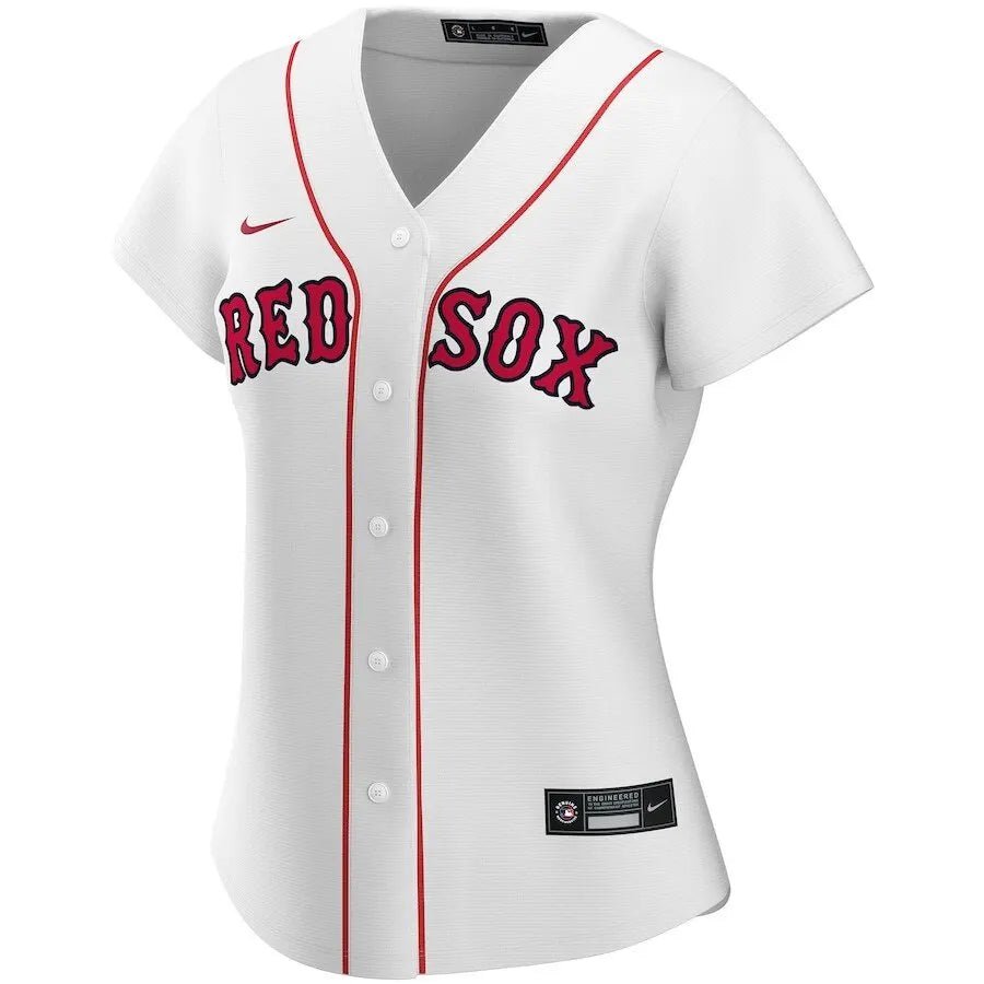 nike home Red Sox White Custom Jersey - Hình 2