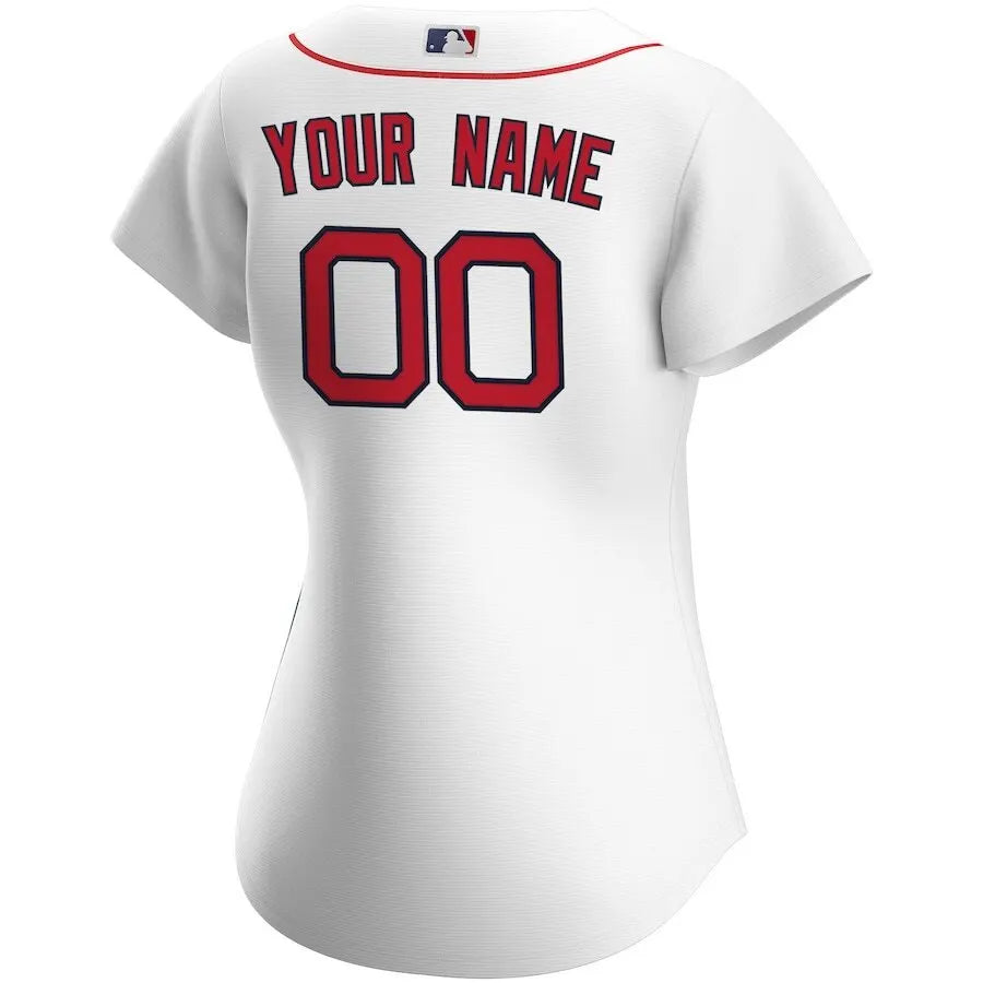 nike home Red Sox White Custom Jersey - Hình 3