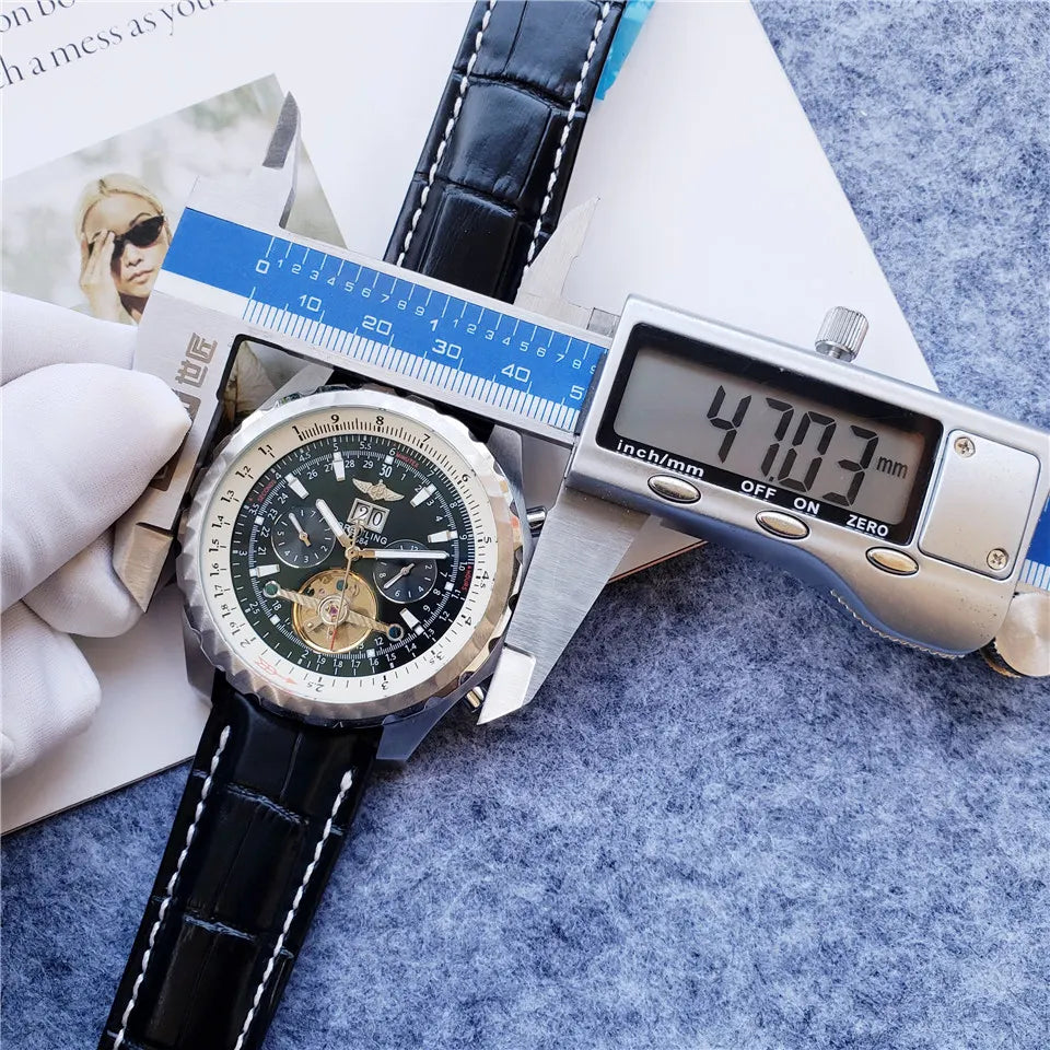 Breitling Black Leather Tourbillon - Hình 2