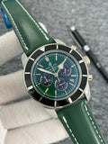 Breitling Green Leather Watch