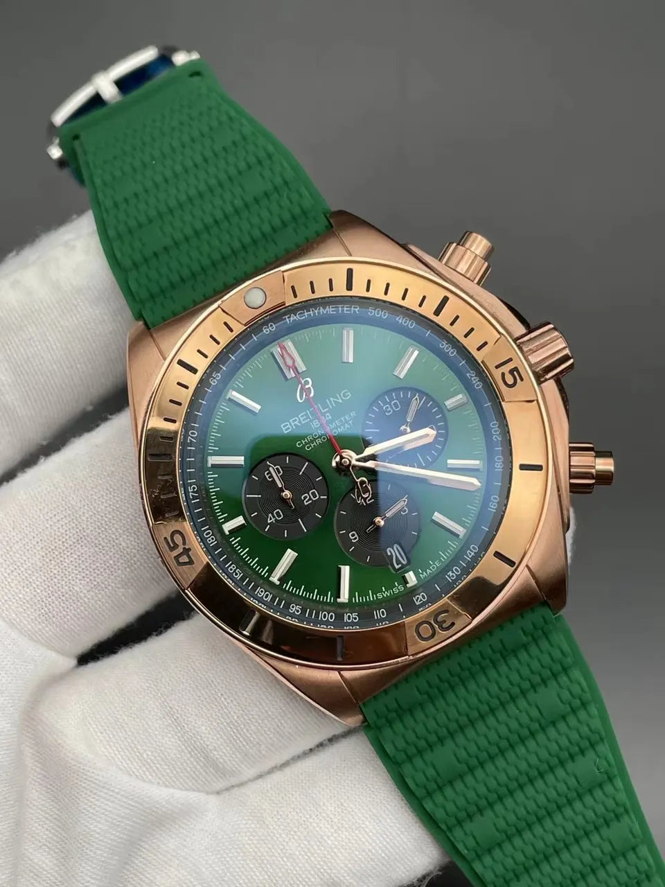 Breitling Chronomat Green Rose Gold
