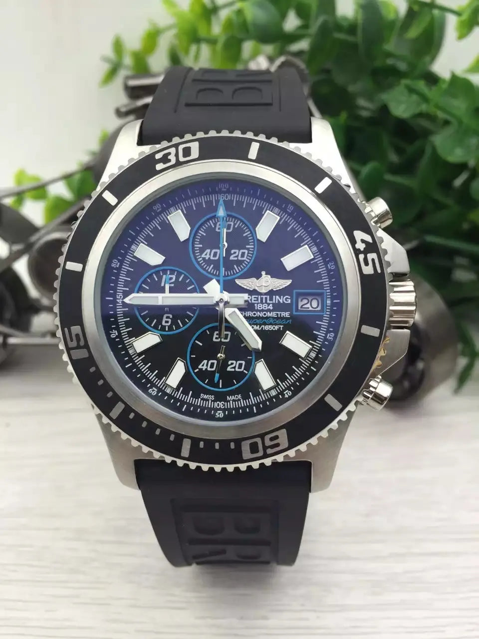 Breitling Black Dial Chronograph - Hình 6