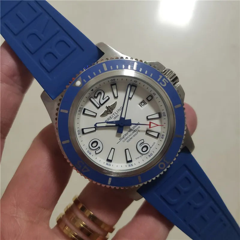 Breitling White Dial Blue - Hình 6