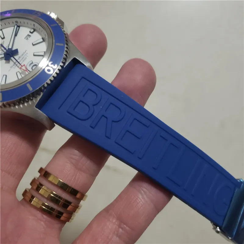 Breitling White Dial Blue - Hình 2