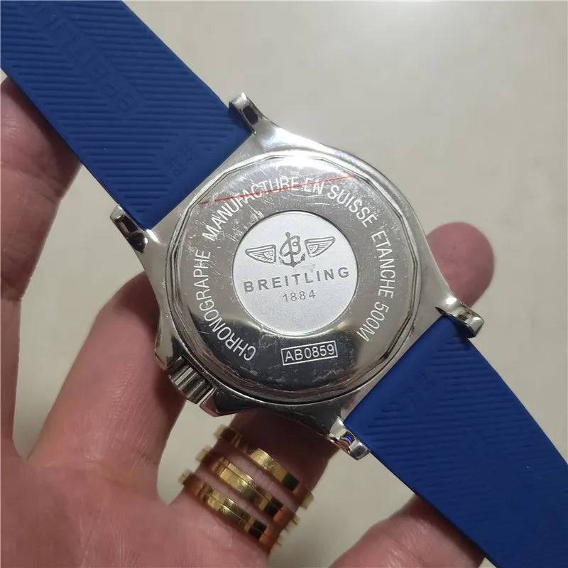 Breitling White Dial Blue - Hình 4