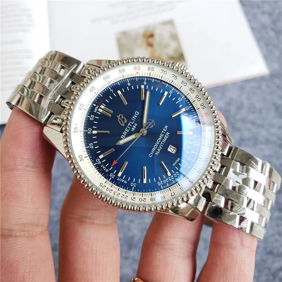 Breitling Blue Dial Steel - Hình 5