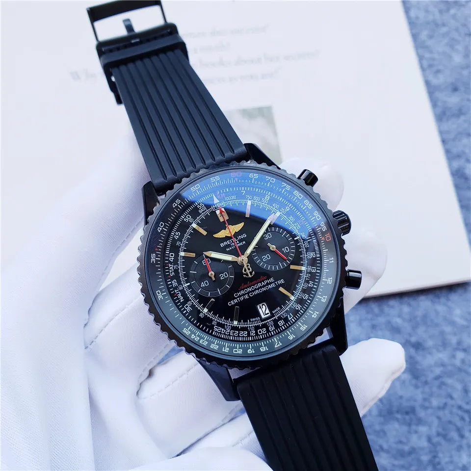Breitling Black Rubber Chronograph - Hình 8
