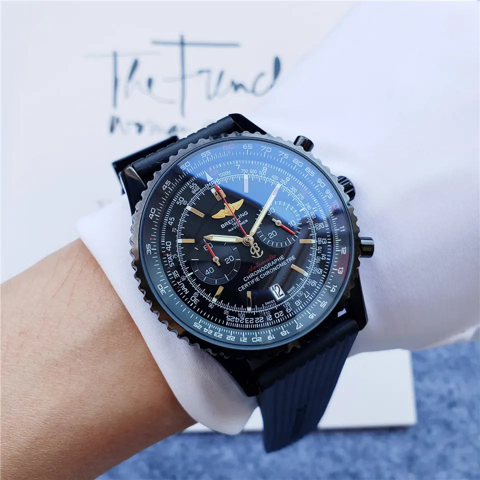 Breitling Black Rubber Chronograph - Hình 2