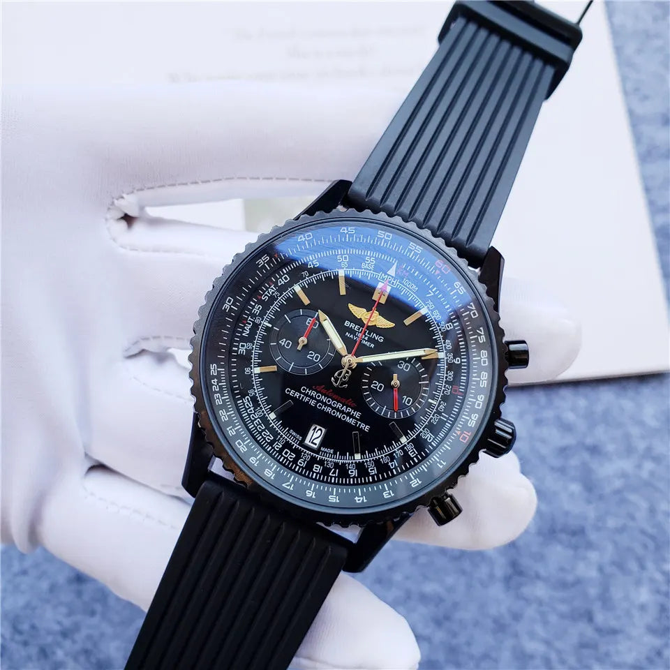 Breitling Black Rubber Chronograph - Hình 7