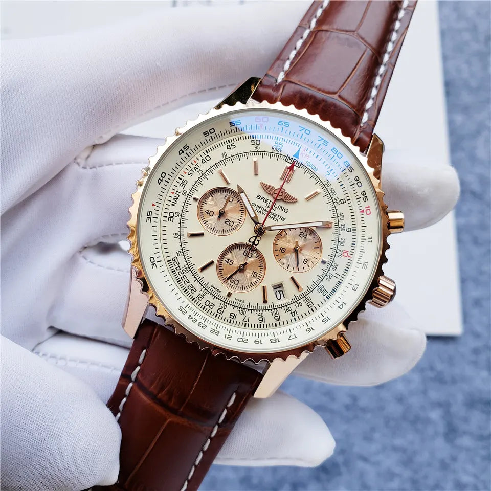 Breitling Rose Gold Leather - Hình 6