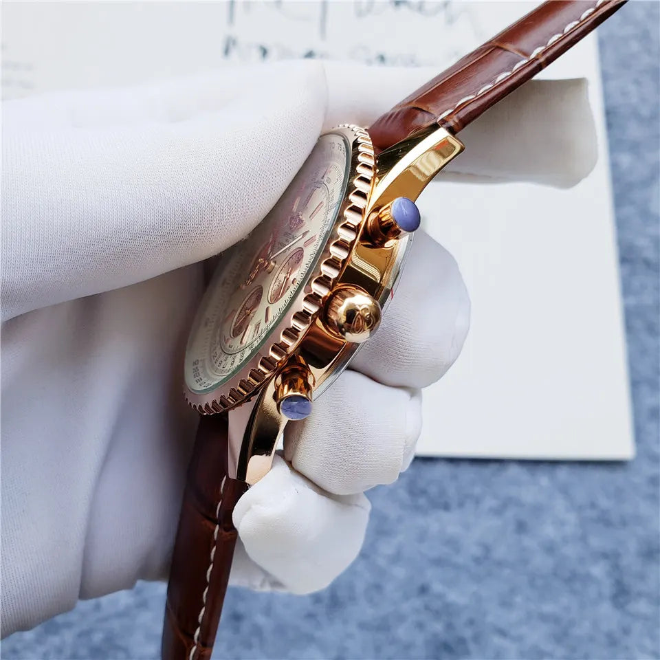 Breitling Rose Gold Leather - Hình 5