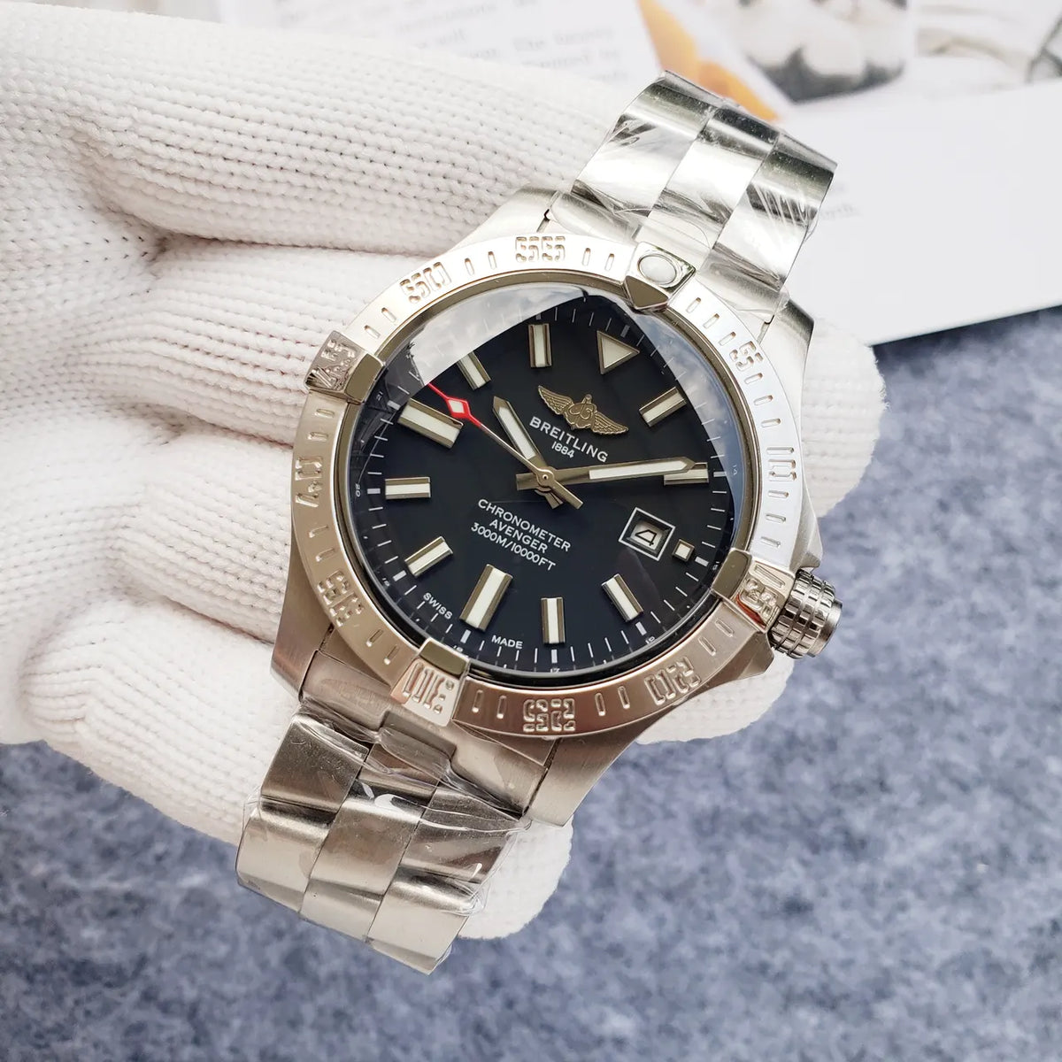 Breitling Avenger Black Dial Steel - Hình 4