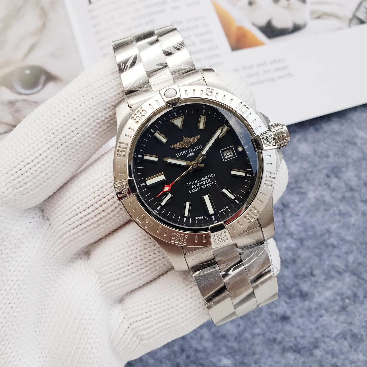 Breitling Avenger Black Dial Steel - Hình 5