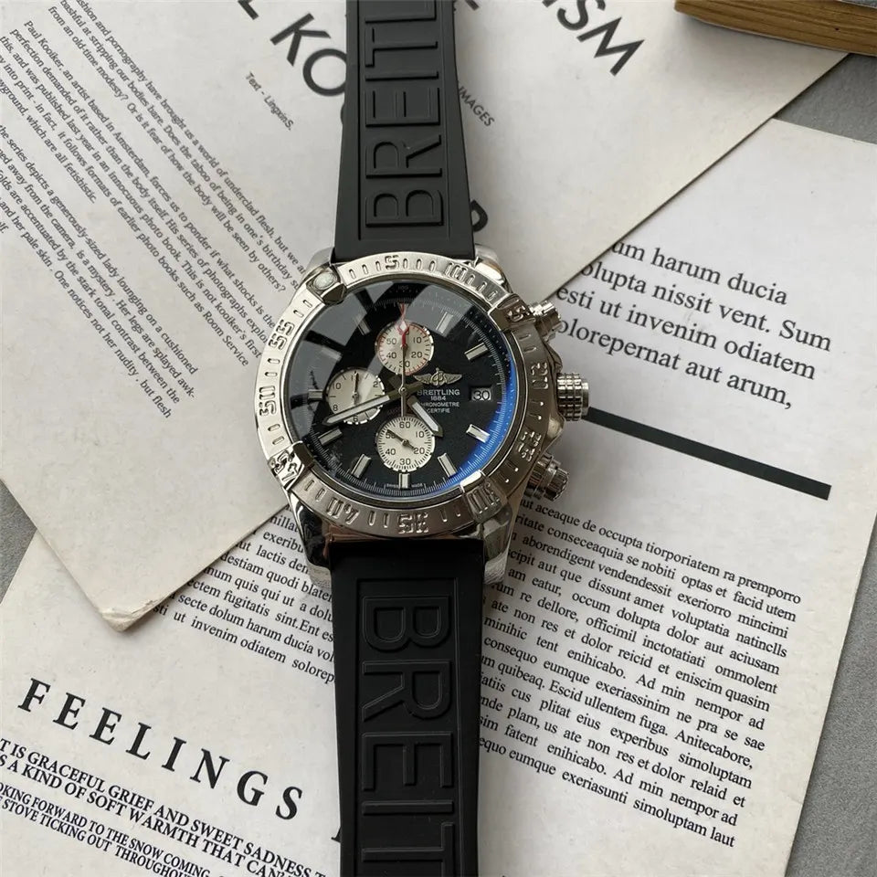 steel Breitling Chronomat Black Dial - Hình 4
