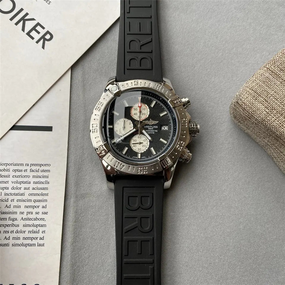 steel Breitling Chronomat Black Dial - Hình 2