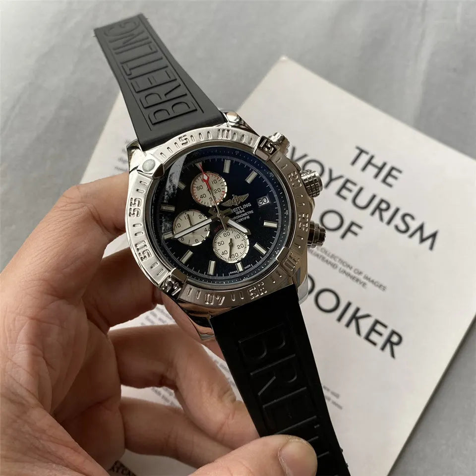 steel Breitling Chronomat Black Dial - Hình 6