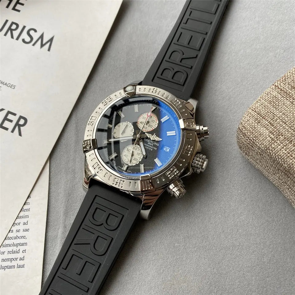 steel Breitling Chronomat Black Dial - Hình 3